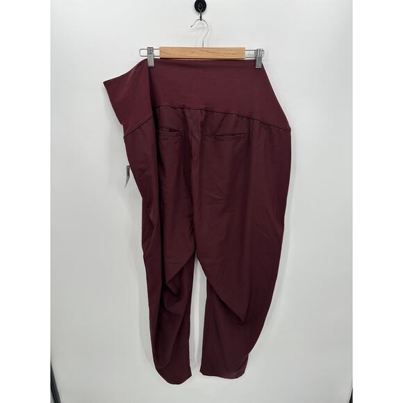 Old Navy Pants Women XXL Burgundy Nylon Stretch Waist StretchTech Active Workout - Picture 2 of 8